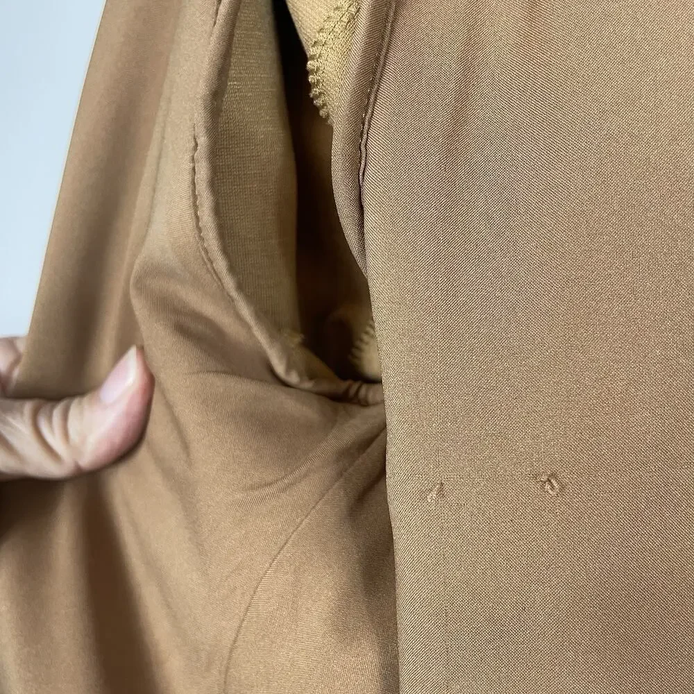 Garnet Hill Knit Relaxed Blazer Size 10 Praline Camel Minimalist Career Classic